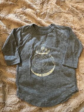 Crewcuts Gray Kids BB-8 Graphic Tee with silver Print, 3T